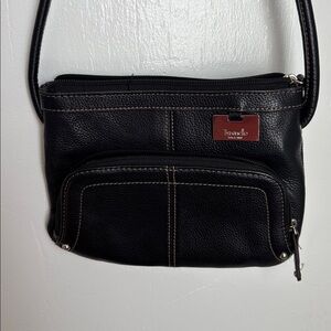 Tignanello Black Leather Shoulder Bag